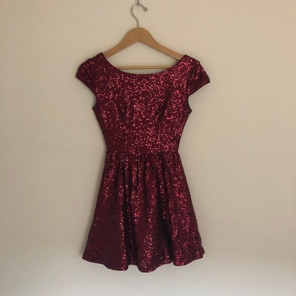 B Darlin Dresses & Skirts - B Darlin | Red Sequin Fit and Flare Party Dress